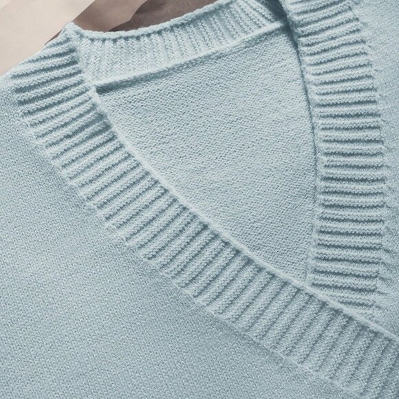 Blue Casual Women's button clousure knit Sweater - Picture 4 of 7